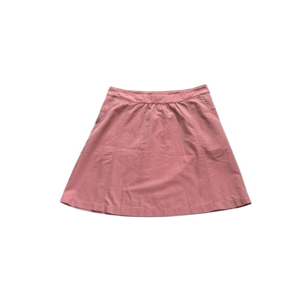 IBEX Organic Cotton Herringbone Mini Skirt Red Pepper Womens Size 10